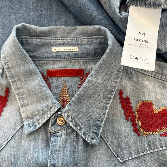 MOTHER DENIM SURF GIRL SCHOOL DISTRESSED SHIRT SIZE MEDIUM NWOTS! - Picture 17 of 17